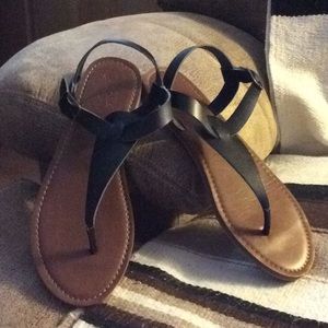 Black sandals worn once.